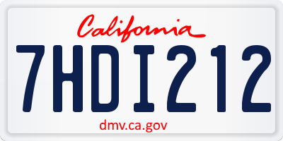 CA license plate 7HDI212