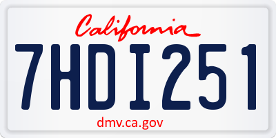 CA license plate 7HDI251