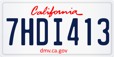 CA license plate 7HDI413