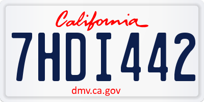 CA license plate 7HDI442