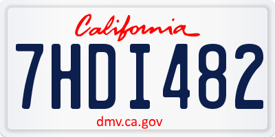 CA license plate 7HDI482