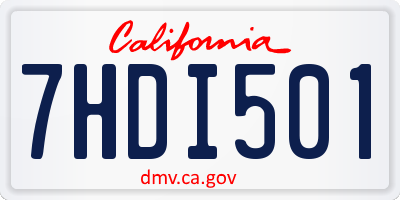 CA license plate 7HDI501