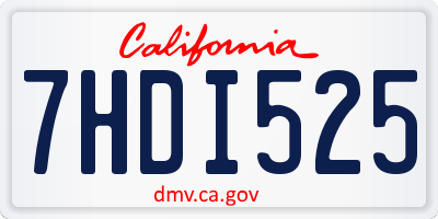 CA license plate 7HDI525