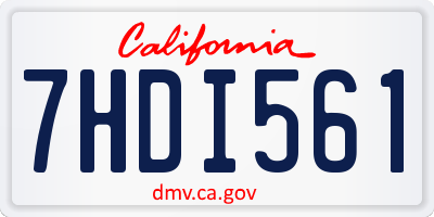 CA license plate 7HDI561