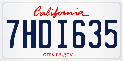 CA license plate 7HDI635