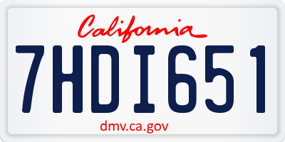 CA license plate 7HDI651