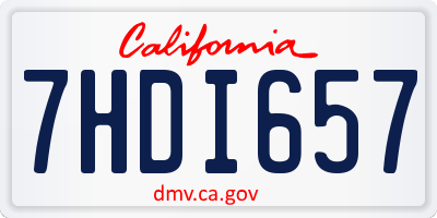 CA license plate 7HDI657