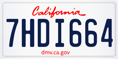 CA license plate 7HDI664