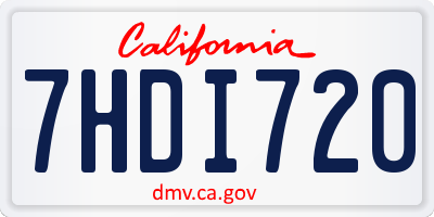 CA license plate 7HDI720