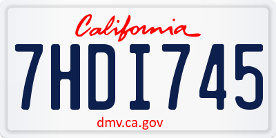 CA license plate 7HDI745