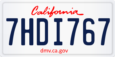 CA license plate 7HDI767