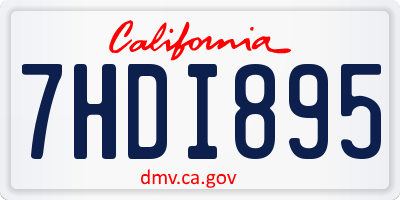 CA license plate 7HDI895