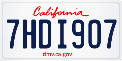 CA license plate 7HDI907