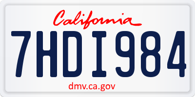 CA license plate 7HDI984