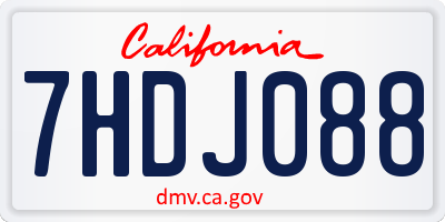 CA license plate 7HDJ088