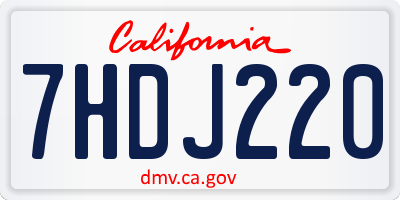 CA license plate 7HDJ220