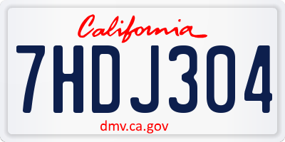 CA license plate 7HDJ304