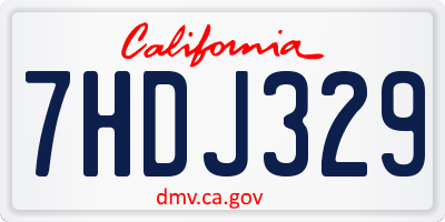 CA license plate 7HDJ329