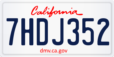 CA license plate 7HDJ352