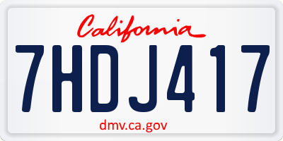 CA license plate 7HDJ417