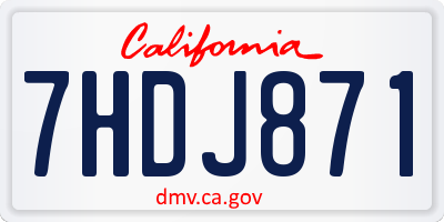 CA license plate 7HDJ871