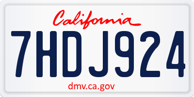 CA license plate 7HDJ924