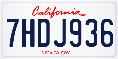 CA license plate 7HDJ936