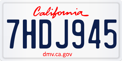 CA license plate 7HDJ945