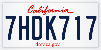 CA license plate 7HDK717