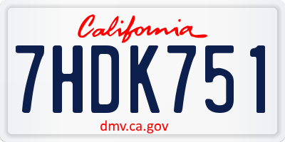 CA license plate 7HDK751