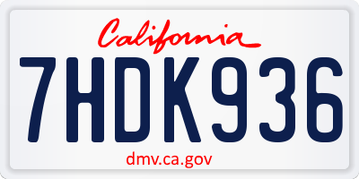 CA license plate 7HDK936
