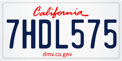 CA license plate 7HDL575