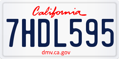 CA license plate 7HDL595