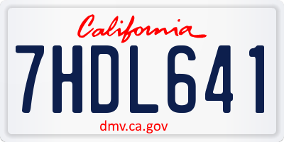 CA license plate 7HDL641