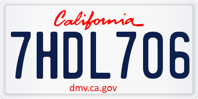 CA license plate 7HDL706