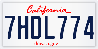 CA license plate 7HDL774