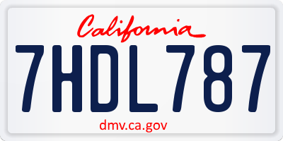 CA license plate 7HDL787