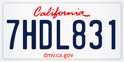 CA license plate 7HDL831