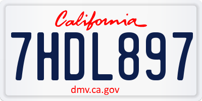 CA license plate 7HDL897