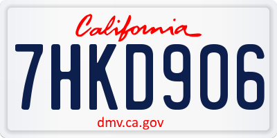 CA license plate 7HKD906