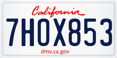CA license plate 7HOX853