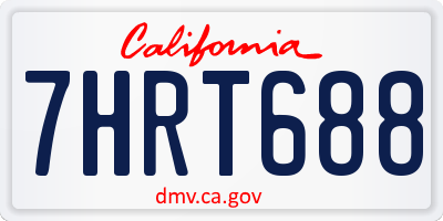 CA license plate 7HRT688