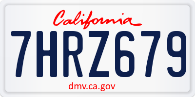 CA license plate 7HRZ679