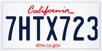 CA license plate 7HTX723