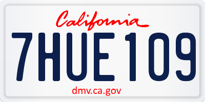 CA license plate 7HUE109