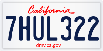 CA license plate 7HUL322