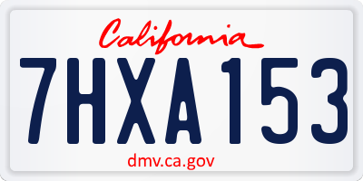 CA license plate 7HXA153