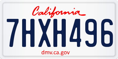 CA license plate 7HXH496