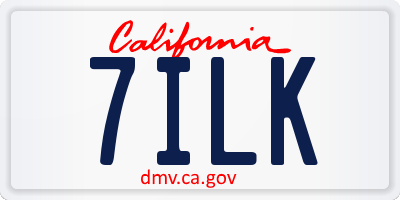 CA license plate 7ILK