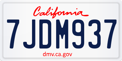 CA license plate 7JDM937